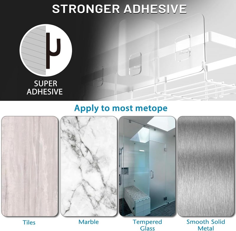 Moforoco Adhesive Shower Caddy Organizer Shelves Rack - 5 Pack Corner Bathroom Storage Organization, Home & Kitchen Decor Inside RV Accessories, Hanging First Apartment Household Camper Essentials - Image 4